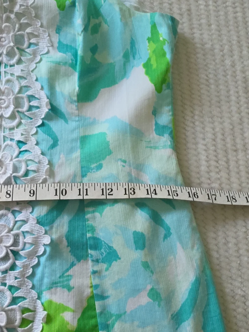 Lilly Pulitzer Aqua &  Green Floral Lace-Trim Halter Dress